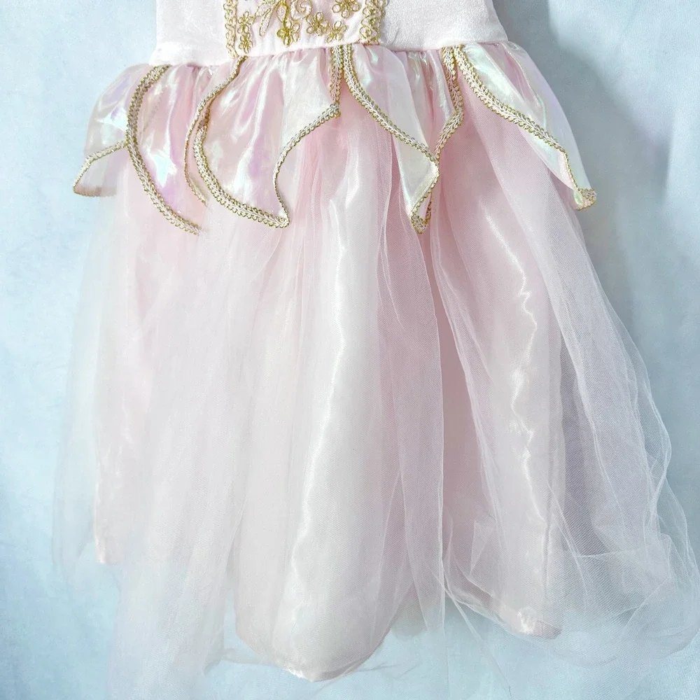 Fairytale by Lilt Iridescent Puff Sleeve Pink Princess Dress Girls Size 7